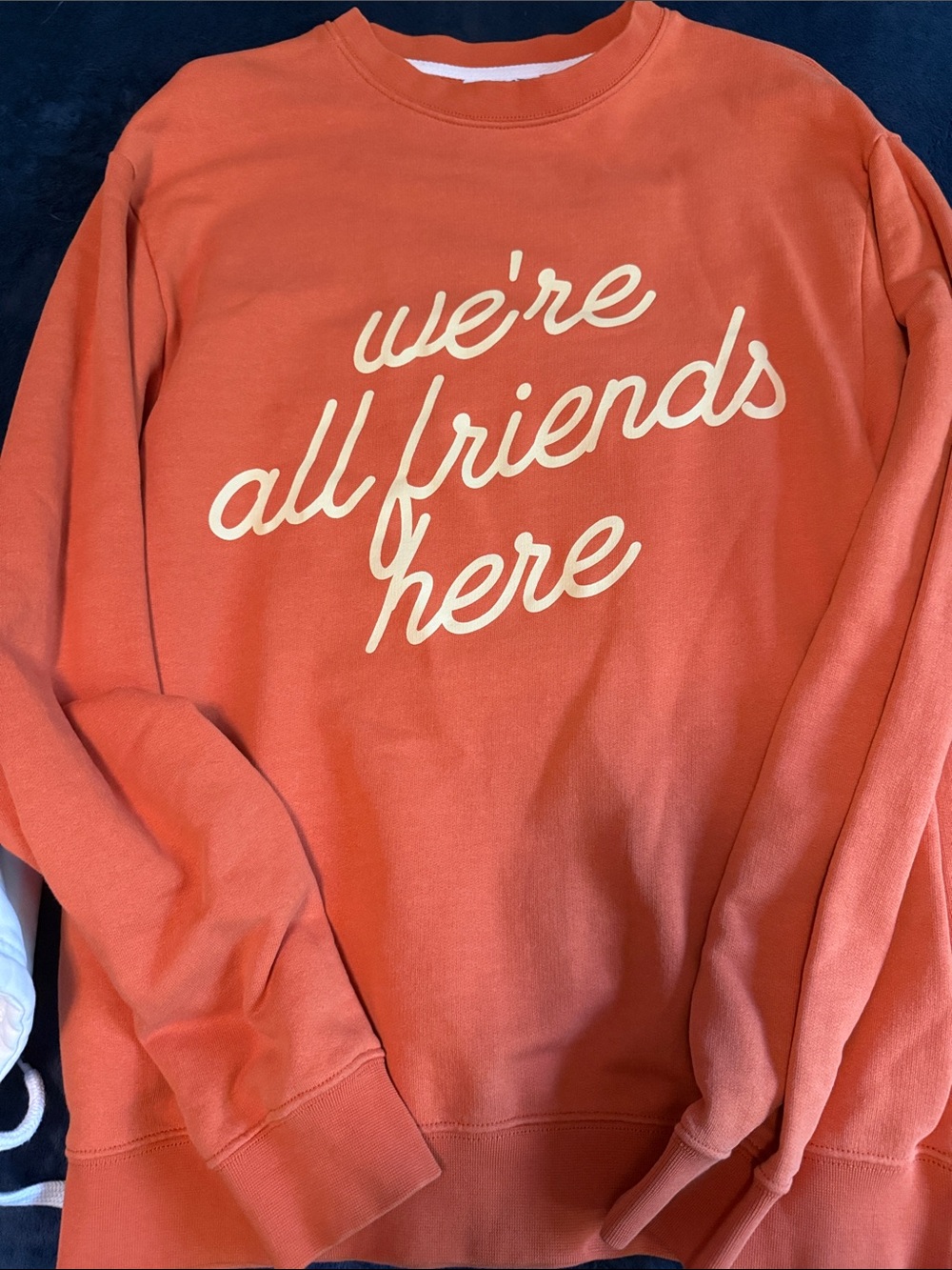 Toms Orange Crewneck Sweatshirt with Cream Script